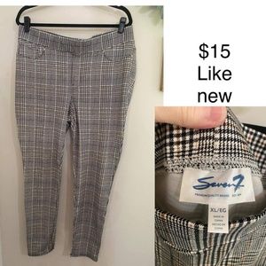 Seven7 Black and White Plaid Skinny Pants